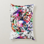 Tiger Pillow | Kleurrijke tekening | Abstracte kun Accent Kussen (Voorkant(Verticaal))