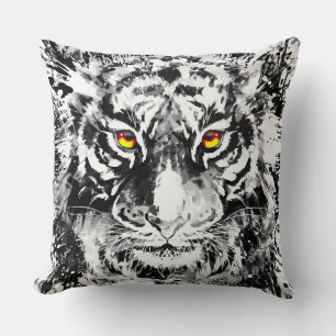 Tiger Pillow Tijgertekening Zwart-wit Kussen