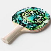 Tiger Ping Pong Paddle - Colorful Tiger Eyes Tafeltennisbatje (Voorkant Gekanteld)
