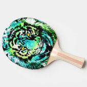 Tiger Ping Pong Paddle - Colorful Tiger Eyes Tafeltennisbatje (Zijkant)