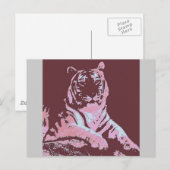 Tiger Pop Art Briefkaart (Voorkant / Achterkant)