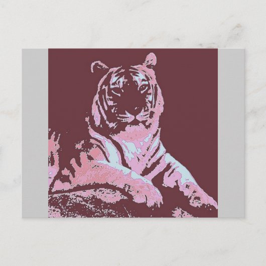 Tiger Pop Art Briefkaart (Voorkant)