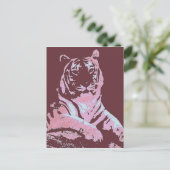 Tiger Pop Art Briefkaart (Staand voorkant)