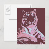 Tiger Pop Art Briefkaart (Voorkant / Achterkant)