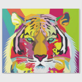 Tiger Pop Art Portraitart, pop, tiger, animal, fac Cadeaupapier (Vlak)