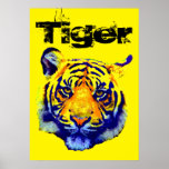 Tiger Pop Art Poster<br><div class="desc">Tijgerkunst - Tiger Head Animal Art-fotografie - Wilde grote katten Afbeeldingen</div>