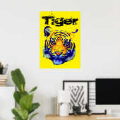 Tiger Pop Art Poster (Thuiskantoor)