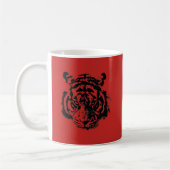 Tiger Pop Art Red Black Koffiemok (Links)