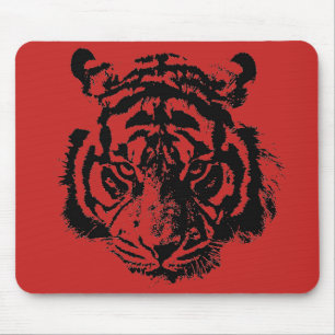 Tiger Pop Art Red Black Muismat