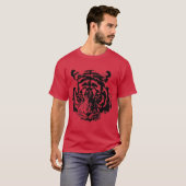 Tiger Pop Art Red Black T-shirt (Voorkant volledig)