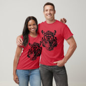 Tiger Pop Art Red Black T-shirt (Unisex)