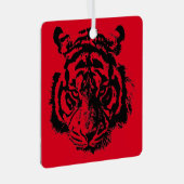 Tiger Pop Art Red Blue Black Metalen Ornament (Voorkant Rechts)