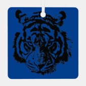 Tiger Pop Art Red Blue Black Metalen Ornament (Achterkant)