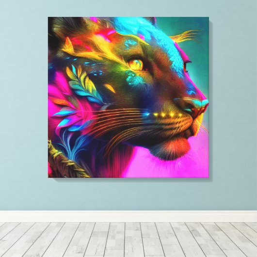 Tiger Portrait Canvas Afdruk (Insitu (Houten vloer))