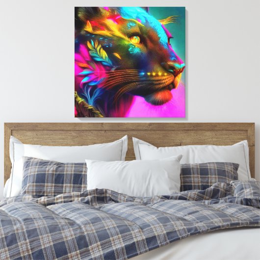 Tiger Portrait Canvas Afdruk (Insitu (Slaapkamer))