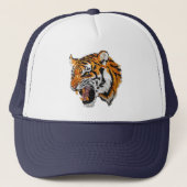 Tiger Portrait Faux Sequin look Trendy Trucker Pet (Voorkant)