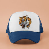Tiger Portrait Faux Sequin look Trendy Trucker Pet
