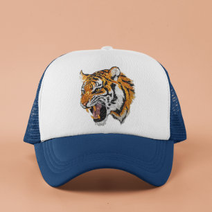 Tiger Portrait Faux Sequin look Trendy Trucker Pet
