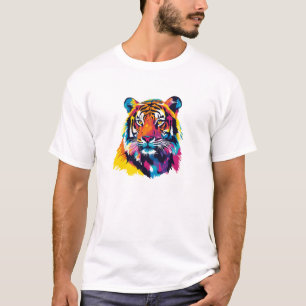 Tiger Portrait Illustratie Aquarel Schilderen T-shirt