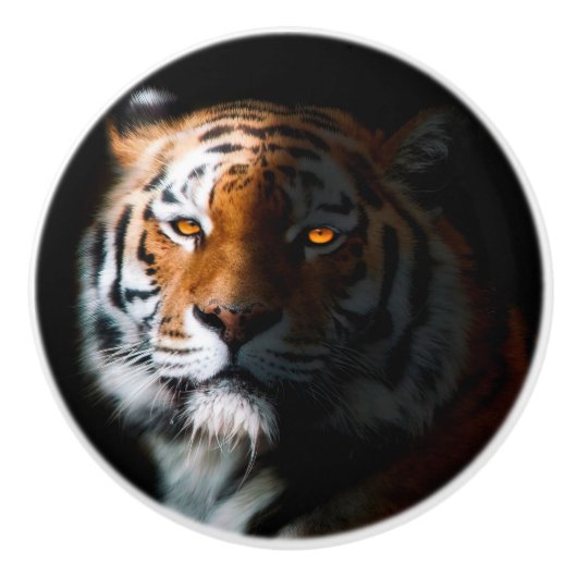 Tiger Portrait Keramische Knop (Voorkant)