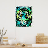 Tiger Poster Art - Kleurrijke tijgerogen (Keuken)