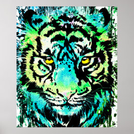 Tiger Poster Art - Kleurrijke tijgerogen