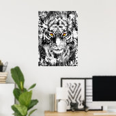 Tiger Poster Art | Tijgertekening | Zwart-wit (Thuiskantoor)