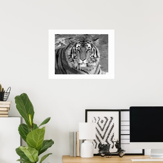 Tiger Poster with White Border (Thuiskantoor)