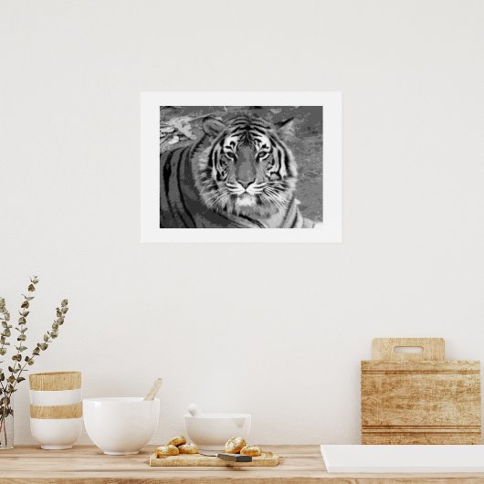 Tiger Poster with White Border (Keuken)