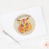 Tiger Power Classic Ronde Sticker (Envelop)