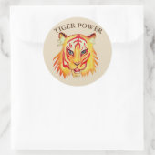 Tiger Power Classic Ronde Sticker (Tas)