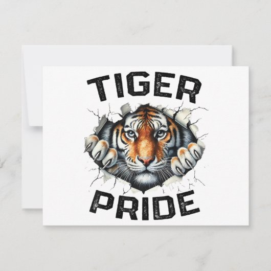 Tiger Pride Retro Tiger School Sportteam Bedankkaart (Voorkant)