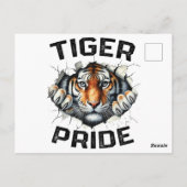 Tiger Pride Retro Tiger School Sportteam Briefkaart (Achterkant)
