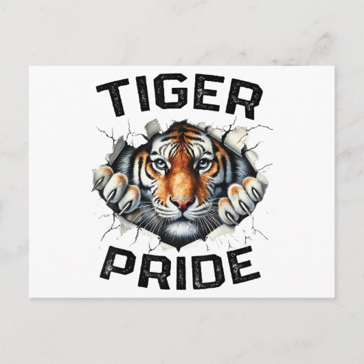 Tiger Pride Retro Tiger School Sportteam Briefkaart (Voorkant)