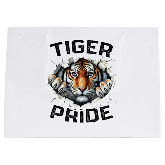 Tiger Pride Retro Tiger School Sportteam Groot Cadeauzakje (Voorkant)