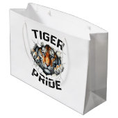 Tiger Pride Retro Tiger School Sportteam Groot Cadeauzakje (Achterkant Gekanteld)