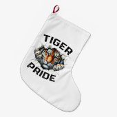 Tiger Pride Retro Tiger School Sportteam Grote Kerstsok (Voorkant (Hangend))
