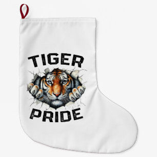 Tiger Pride Retro Tiger School Sportteam Grote Kerstsok