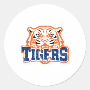 Tiger Pride School Clic Tigers Naam Persoon Ronde Sticker