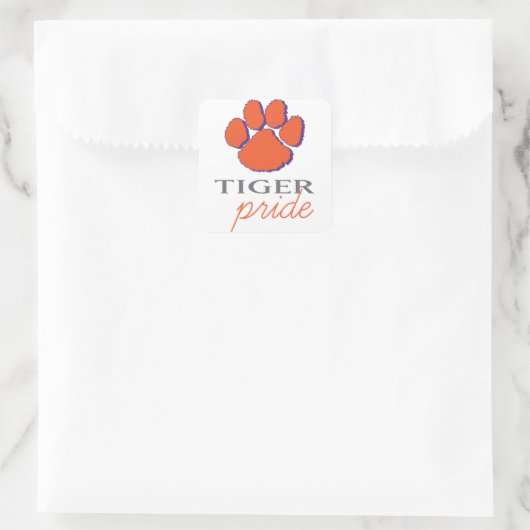 Tiger Pride Vierkante Sticker (Tas)