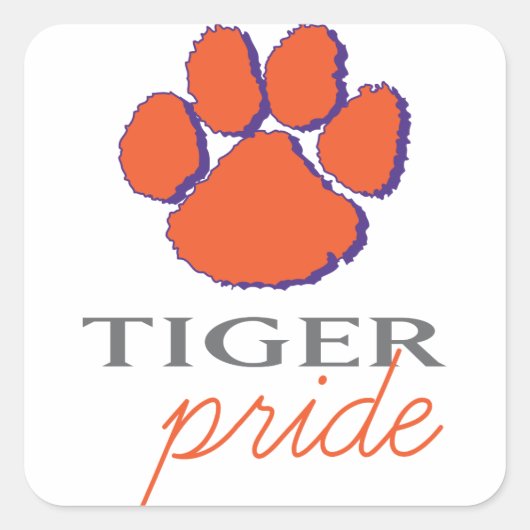 Tiger Pride Vierkante Sticker (Voorkant)