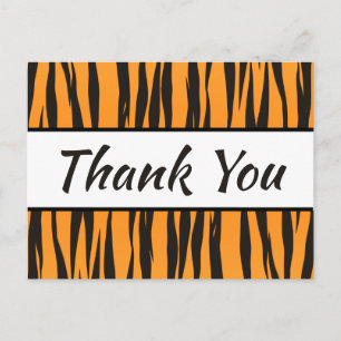 Tiger Print Bedankt Gold Black Stripe Wedding Briefkaart