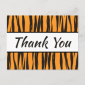 Tiger Print Bedankt Gold Black Stripe Wedding Briefkaart (Voorkant)