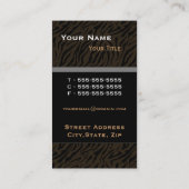 Tiger Print Black Masculine Visitekaartje (Achterkant)