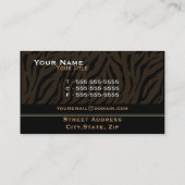 Tiger Print Black Masculine Visitekaartje (Achterkant)