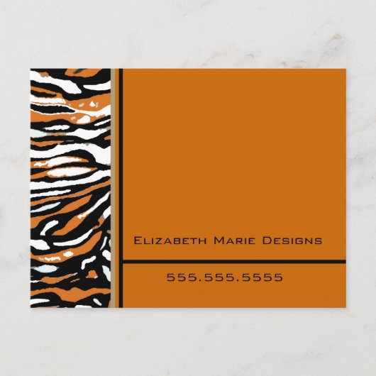 Tiger Print Business Mailer Briefkaart (Voorkant)