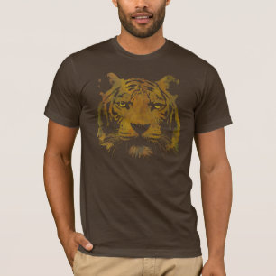 Tiger Print (Dark Shirt) Mannen Basic T-shirt