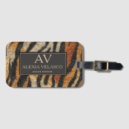 Tiger Print  Elegant Wildlife Luxury Bagagelabel