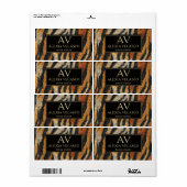 Tiger Print Elegant Wildlife Luxury Etiket (Full Sheet)