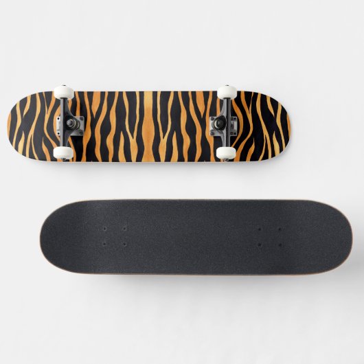 Tiger Print Golden en Black Skateboard (Horizontaal)